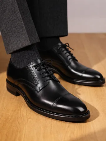 Exclusive Siyah Hakiki Deri Oxford Ayakkabı