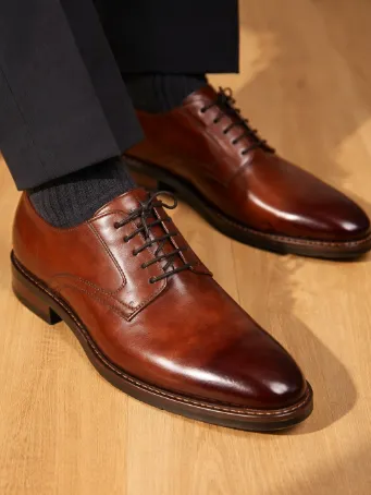 Lüks kahverengi Oxford Deri Ayakkabı