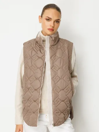 Kapitone Desenli Dik Yaka Kadın Şişme Yelek Model 5793