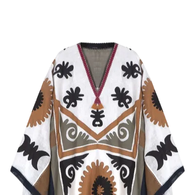 Anadolu Motifli Uzun Elbise