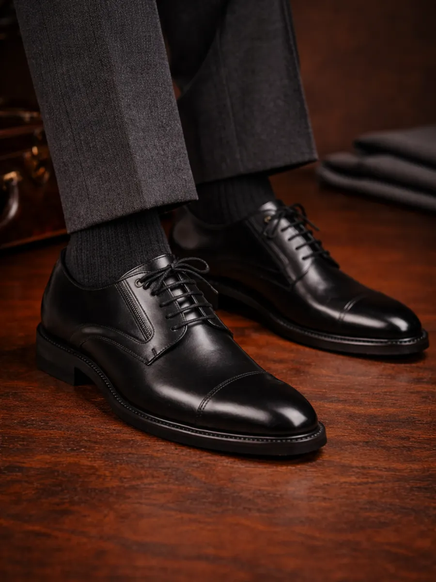 Exclusive Siyah Hakiki Deri Oxford Ayakkabı