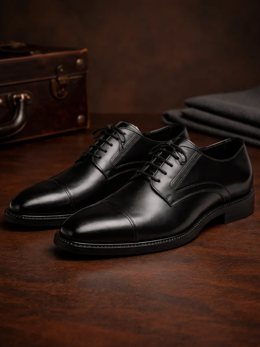 Exclusive Siyah Hakiki Deri Oxford Ayakkabı